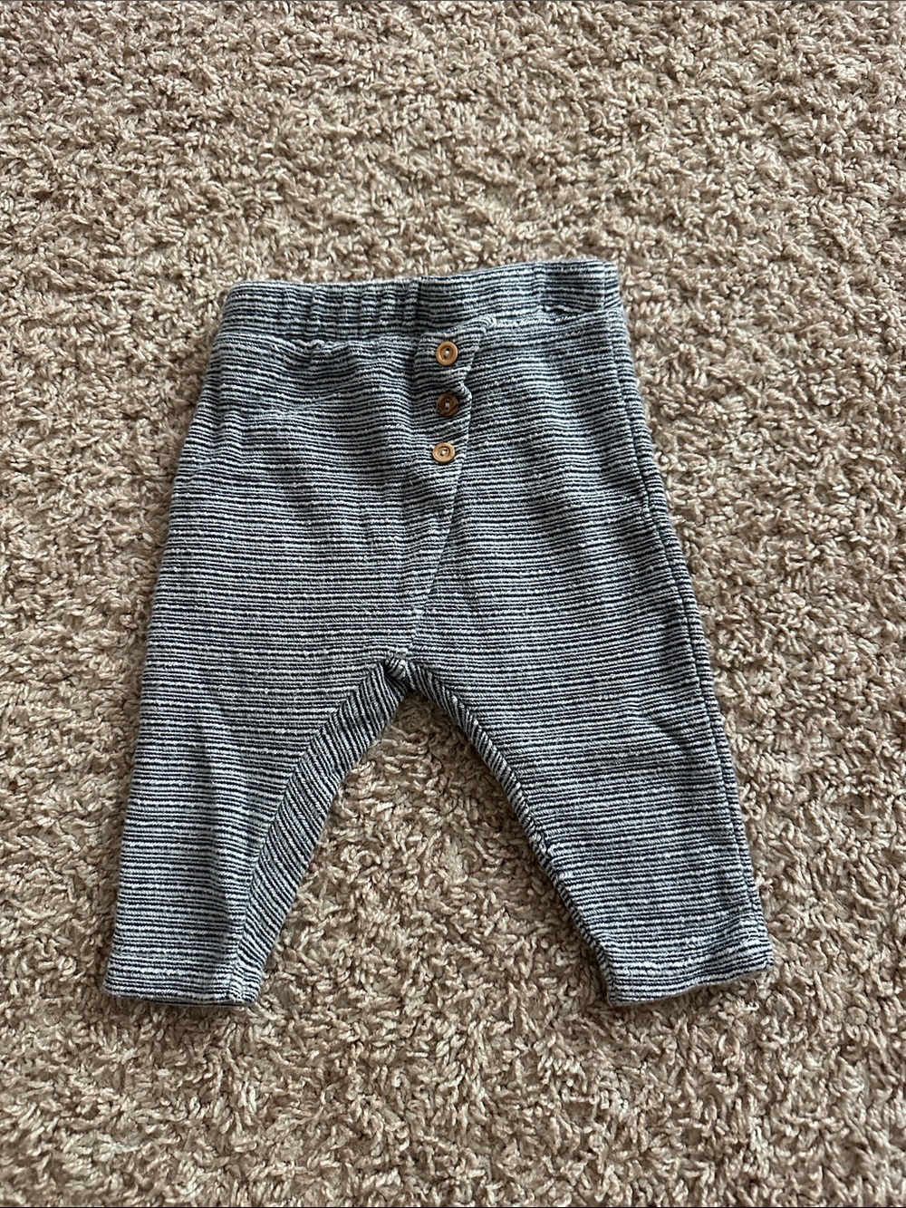 Zara Black and White Striped Baby Leggings with Button Detail